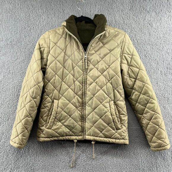 CX Diamond Quilted Fleece Lined Nylon Puffer Jacket Green - Picture 1 of 15